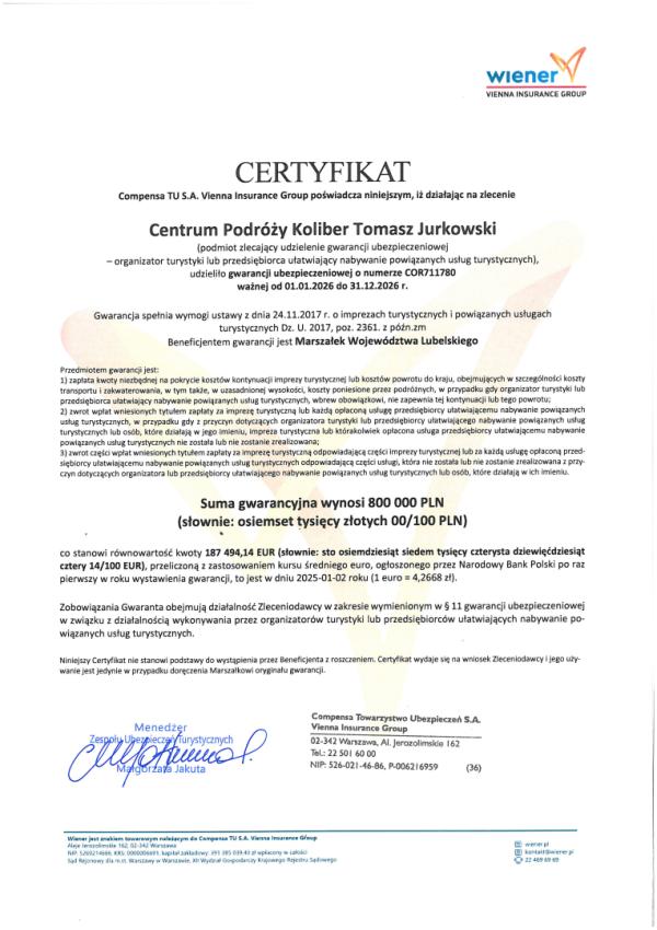 Gwarancja ubezpieczeniowa 2026